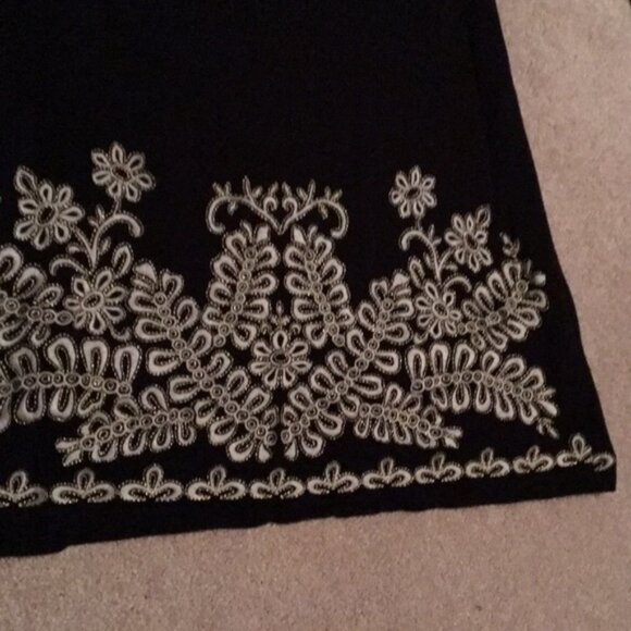 INC International Concepts Embroidered Gold DRESS Stretchy Flattering Petite - Picture 4 of 6